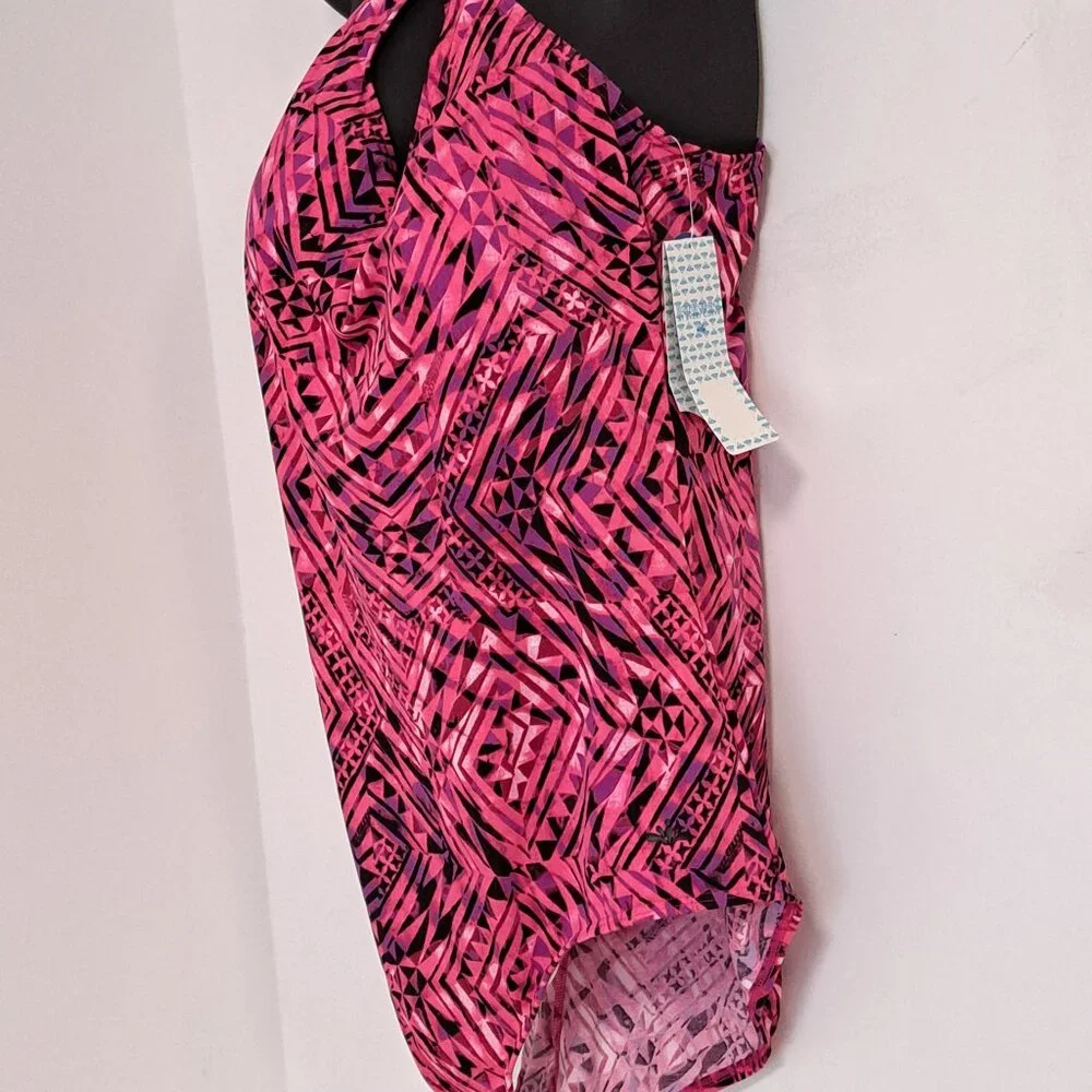 Swimsuits For All Aquabelle Pink & Purple One Piece Swimsuit NWT Size 20